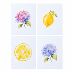 Hydrangeas + Lemons Notecard Collection: Set of 8