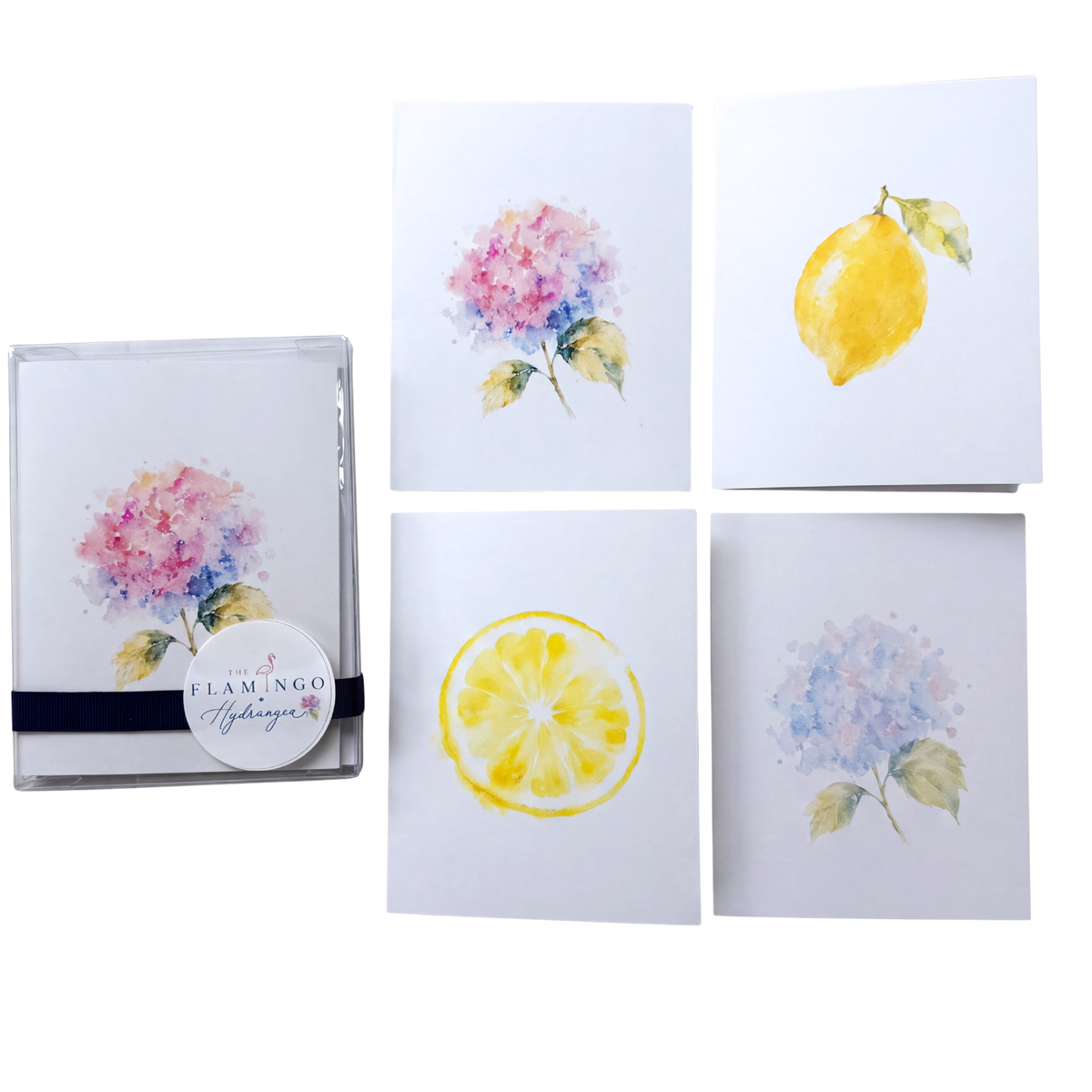 Hydrangeas + Lemons Notecard Collection: Set of 8