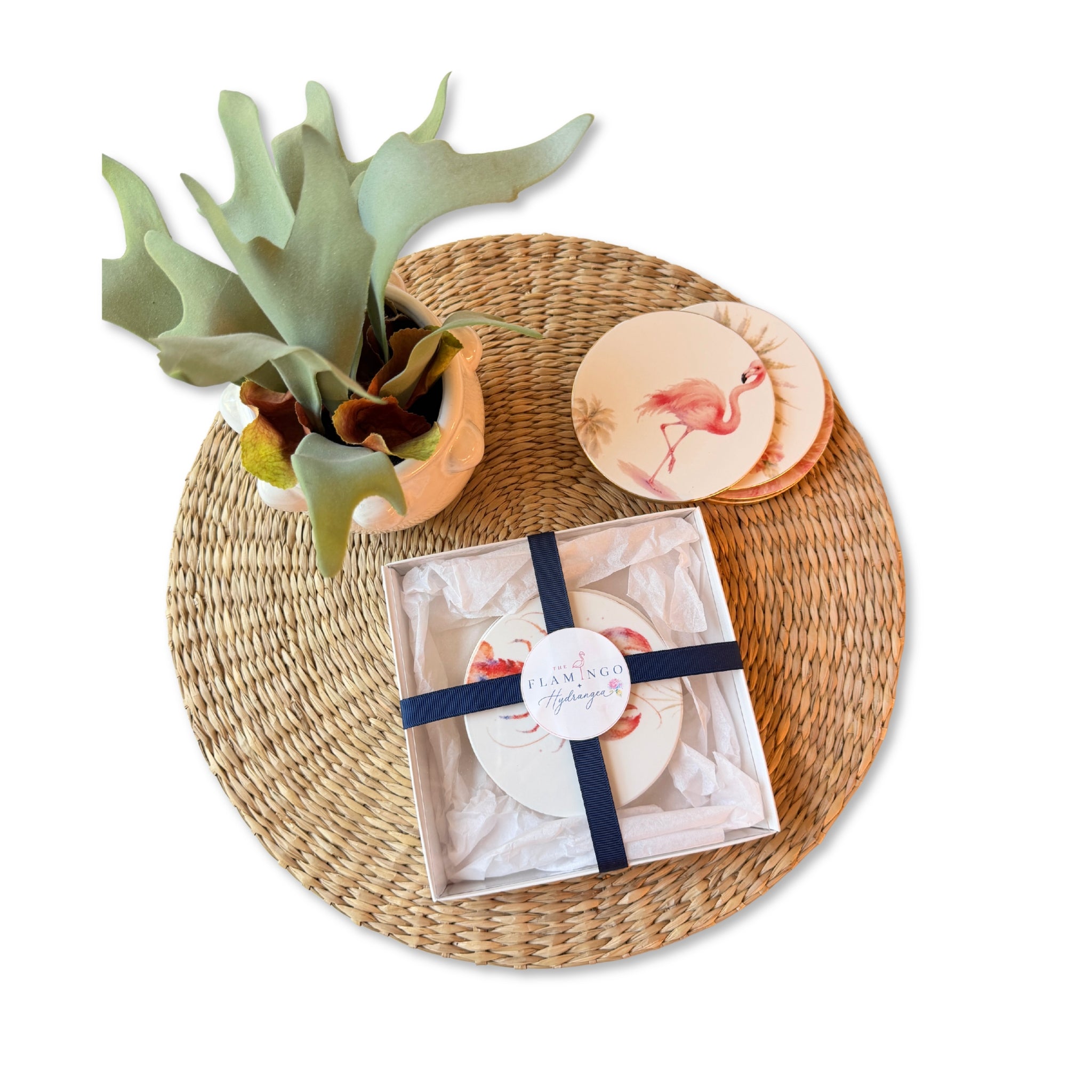 Hydrangeas + Lemons Coaster Collection
